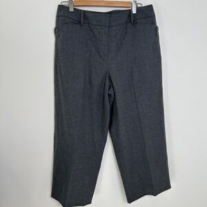 Talbots Capri Trouser Women's‎ Size 12 Gray Italian Wool Fabric Office